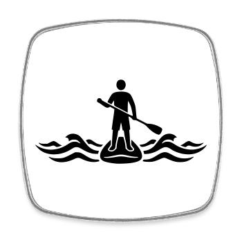 Stand Up Paddling SUP Board Wassersport See - Viereckiger Kühlschrankmagnet - Weiß - Vorne