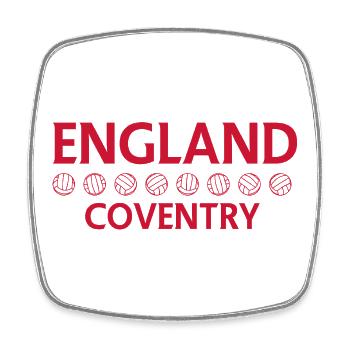 Coventry-England-Fußballsymbol - Viereckiger Kühlschrankmagnet - Weiß - Vorne
