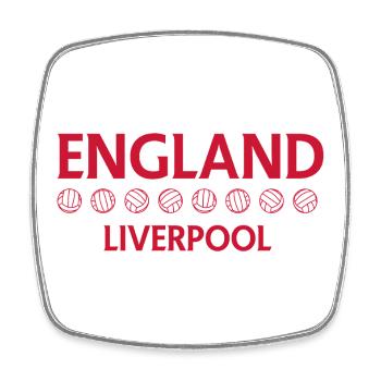 Football vintage Liverpool Angleterre - Magnet carré - blanc - Devant