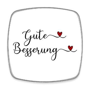 Gute Besserung - Viereckiger Kühlschrankmagnet - Weiß - Vorne