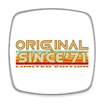 Original seit 71 Retro Tee - Viereckiger Kühlschrankmagnet - Weiß - Vorne