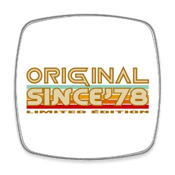 Original Since 78 Retro Logo - Square fridge magnet - white - Front
