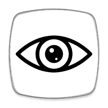 Silhouette des yeux - Magnet carré - blanc - Devant