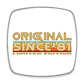 Original Since 81 Retro Badge - Square fridge magnet - white - Front