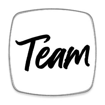 Team - Viereckiger Kühlschrankmagnet - Weiß - Vorne