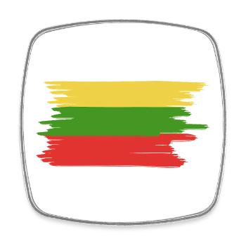 Drapeau de Lituanie - Magnet carré - blanc - Devant