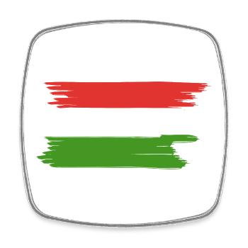 Vacances du drapeau hongrois - Magnet carré - blanc - Devant