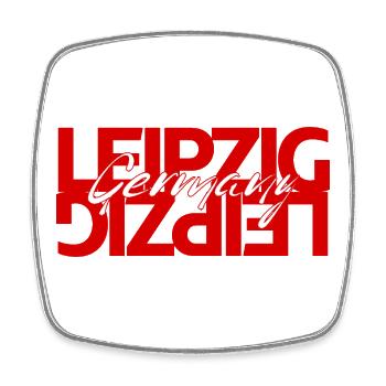 Leipzig Germany Wortkunst - Viereckiger Kühlschrankmagnet - Weiß - Vorne