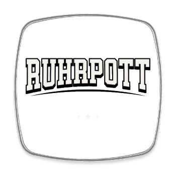 Ruhrpott Lettering Germany Fan Motif - Square fridge magnet - white - Front
