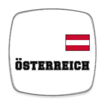 ÖSTERREICH Trikot Look - Flagge Fahne auf Brust - Viereckiger Kühlschrankmagnet - Weiß - Vorne