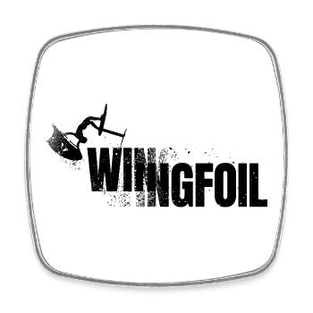 SCHRIFTZUG WINGFOIL - Viereckiger Kühlschrankmagnet - Weiß - Vorne
