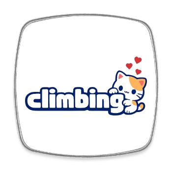 Cute kitten I love climbing cat lovers bouldering - Square fridge magnet - white - Front