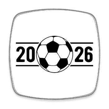 Bannière de football 2026 - Magnet carré - blanc - Devant