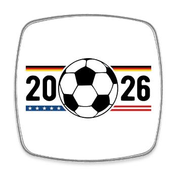 Fußball Flagge 2026 - Viereckiger Kühlschrankmagnet - Weiß - Vorne