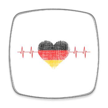 Heartbeat in German colours - Square fridge magnet - white - Front