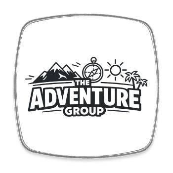 Groupe d’aventure : Montagnes Palmiers Soleil - Magnet carré - blanc - Devant