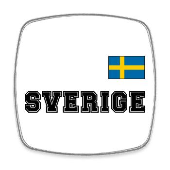 SCHWEDEN - SVERIGE Trikot Look - Flagge auf Brust - Viereckiger Kühlschrankmagnet - Weiß - Vorne