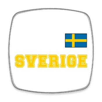 SCHWEDEN - SVERIGE Trikot Look - Flagge auf Brust - Viereckiger Kühlschrankmagnet - Weiß - Vorne