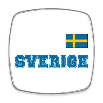 SCHWEDEN - SVERIGE Trikot Look - Flagge auf Brust - Viereckiger Kühlschrankmagnet - Weiß - Vorne