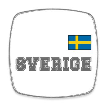 SCHWEDEN - SVERIGE Trikot Look - Flagge auf Brust - Viereckiger Kühlschrankmagnet - Weiß - Vorne