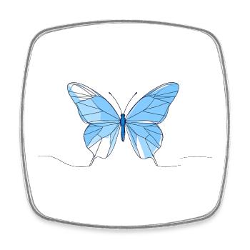 Blue Geometric Butterfly - Square fridge magnet - white - Front