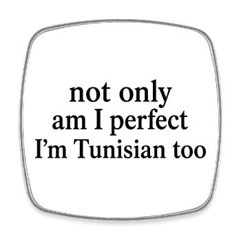 Parfait Et Tunisien Humour | Cadeau Fierté Tunisie - Magnet carré - blanc - Devant