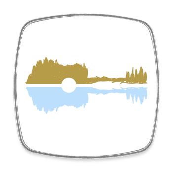 Gitarre pastel  - Viereckiger Kühlschrankmagnet - Weiß - Vorne