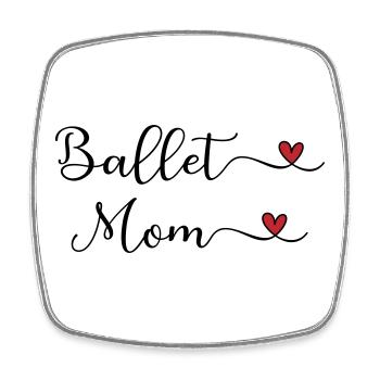 Ballet Mom Heart - Square fridge magnet - white - Front
