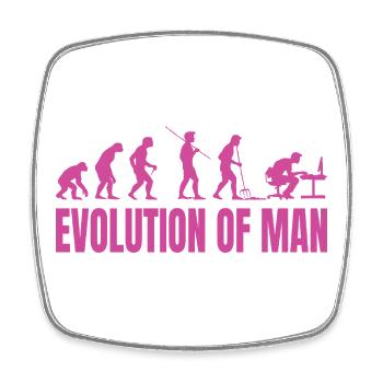 Evolution of Man Programmer Computer Science pink - Square fridge magnet - white - Front