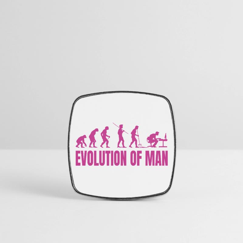 Evolution of Man Programmer Computer Science pink Square fridge magnet
