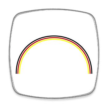 Germany Flag Bow - Square fridge magnet - white - Front