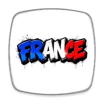 France Graffiti - Viereckiger Kühlschrankmagnet - Weiß - Vorne