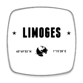 Limoges France Coordonnées Gps Globe - Magnet carré - blanc - Devant