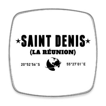 Saint Denis Reunion Coordonnées Globe - Magnet carré - blanc - Devant