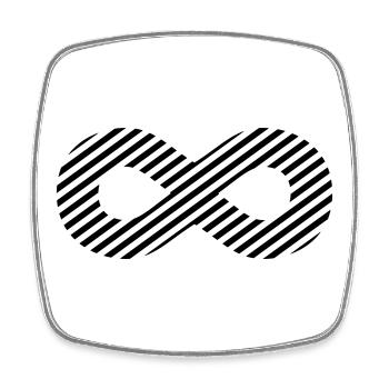 Signe d’Infini – Conception intemporelle de symboles - Magnet carré - blanc - Devant