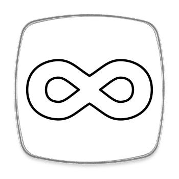 Signe d’Infini – Conception intemporelle de symboles - Magnet carré - blanc - Devant