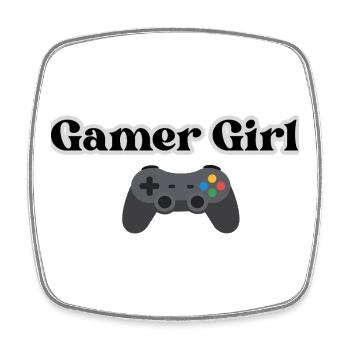 Gamer Girl - Viereckiger Kühlschrankmagnet - Weiß - Vorne