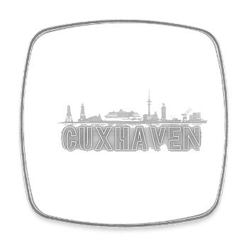 Cuxhaven Skyline | Maritimes Nordsee Design - Viereckiger Kühlschrankmagnet - Weiß - Vorne