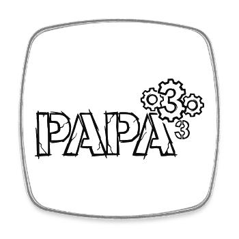 Dad 3 Gears Mechanic Dad of Three - Square fridge magnet - white - Front
