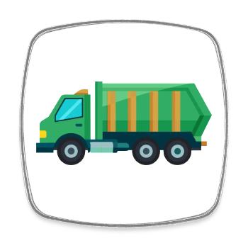 Garbage truk - Square fridge magnet - white - Front