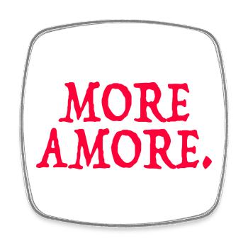 More Amore  - Viereckiger Kühlschrankmagnet - Weiß - Vorne