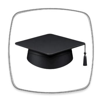 Graduation Cap Art Print - Square fridge magnet - white - Front