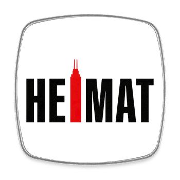 Heimat Frankfurt Main Tower - Viereckiger Kühlschrankmagnet - Weiß - Vorne