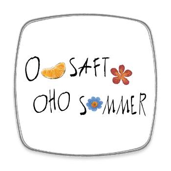 Sommer Orangen - Viereckiger Kühlschrankmagnet - Weiß - Vorne
