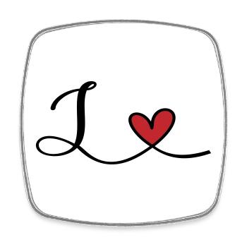 Letter L Initial - Square fridge magnet - white - Front