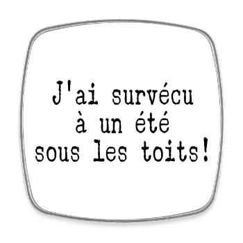 survécu Été Toits - Magnet carré - blanc - Devant