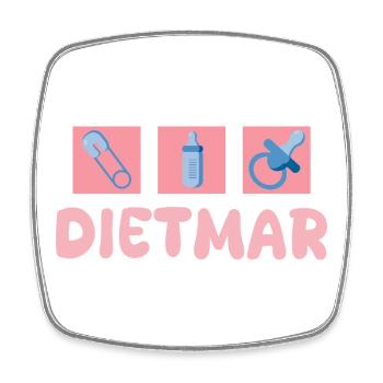Geschenk für Dietmar - Viereckiger Kühlschrankmagnet - Weiß - Vorne