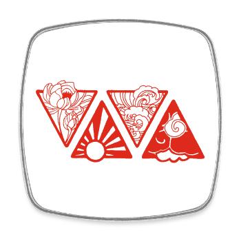 Nature triangulaire rouge - Magnet carré - blanc - Devant