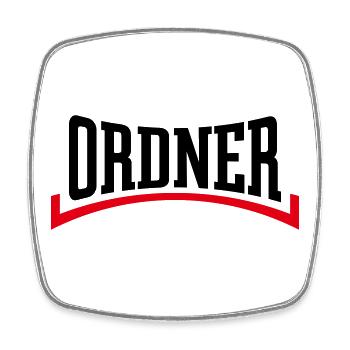Dossiers (Ordre/Sécurité/Concave/Noir Rouge) - Magnet carré - blanc - Devant