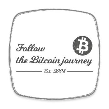 Bitcoin Reise Schriftzug - Viereckiger Kühlschrankmagnet - Weiß - Vorne